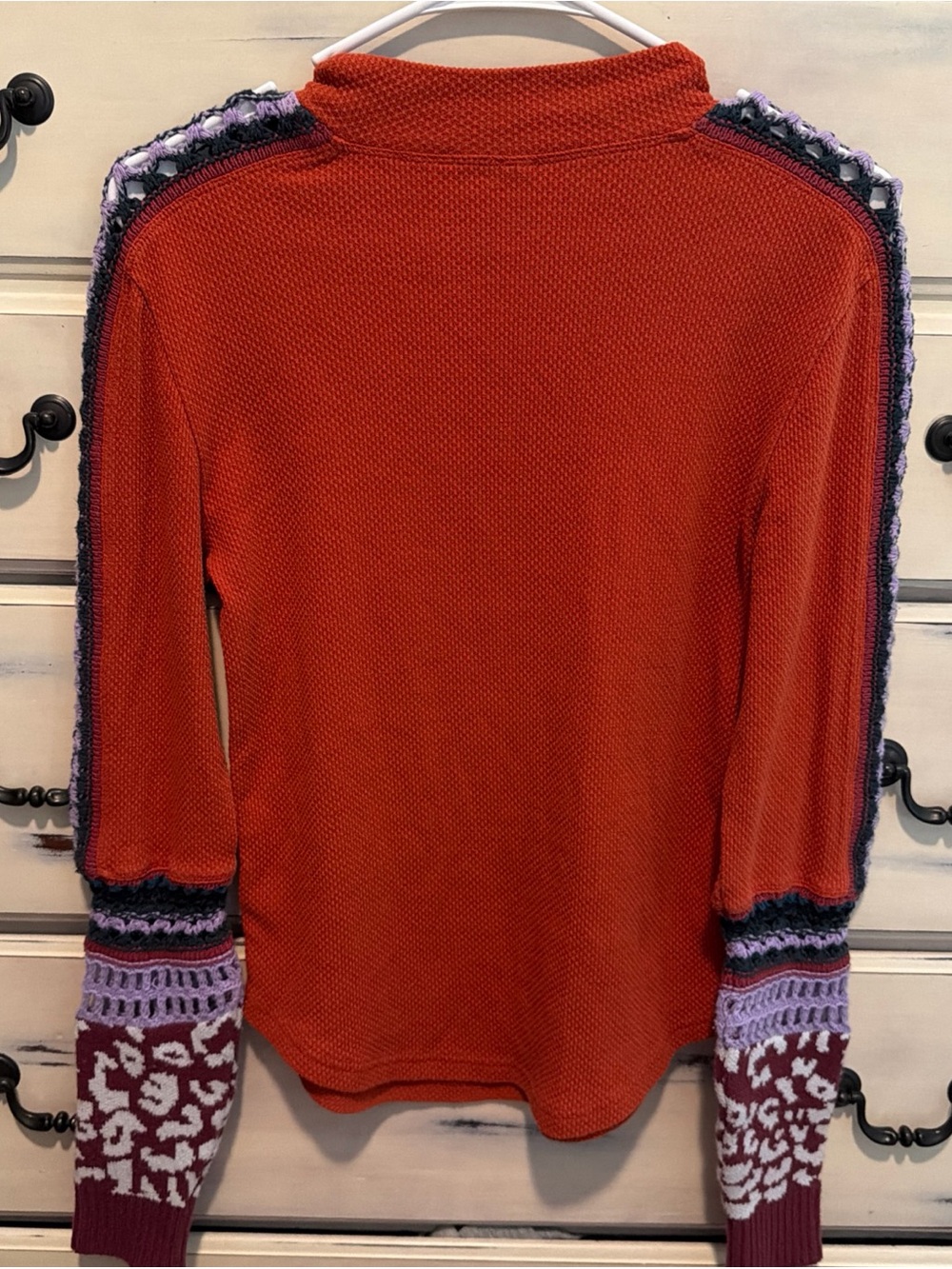 Free People Switch It Up Thermal Crochet Cuff Top Shirt Medium - Picture 6 of 6